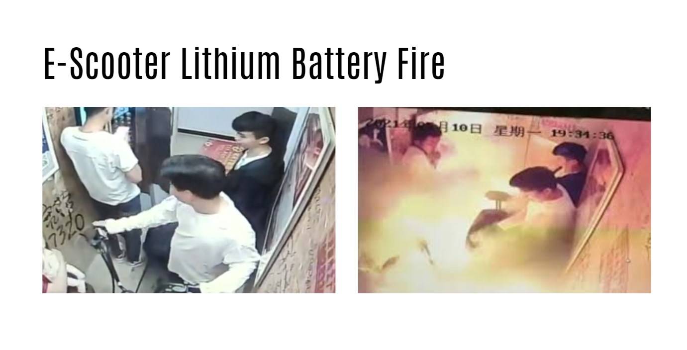 The main cause of fire is explosion of batteries. E-scooter lithium battery fire