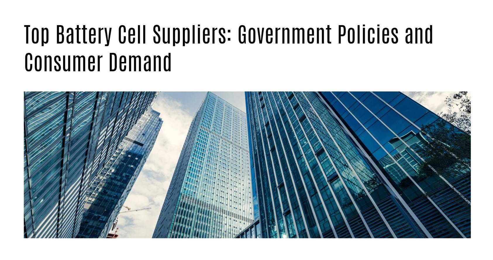 Top Battery Cell Suppliers: Government Policies and Consumer Demand