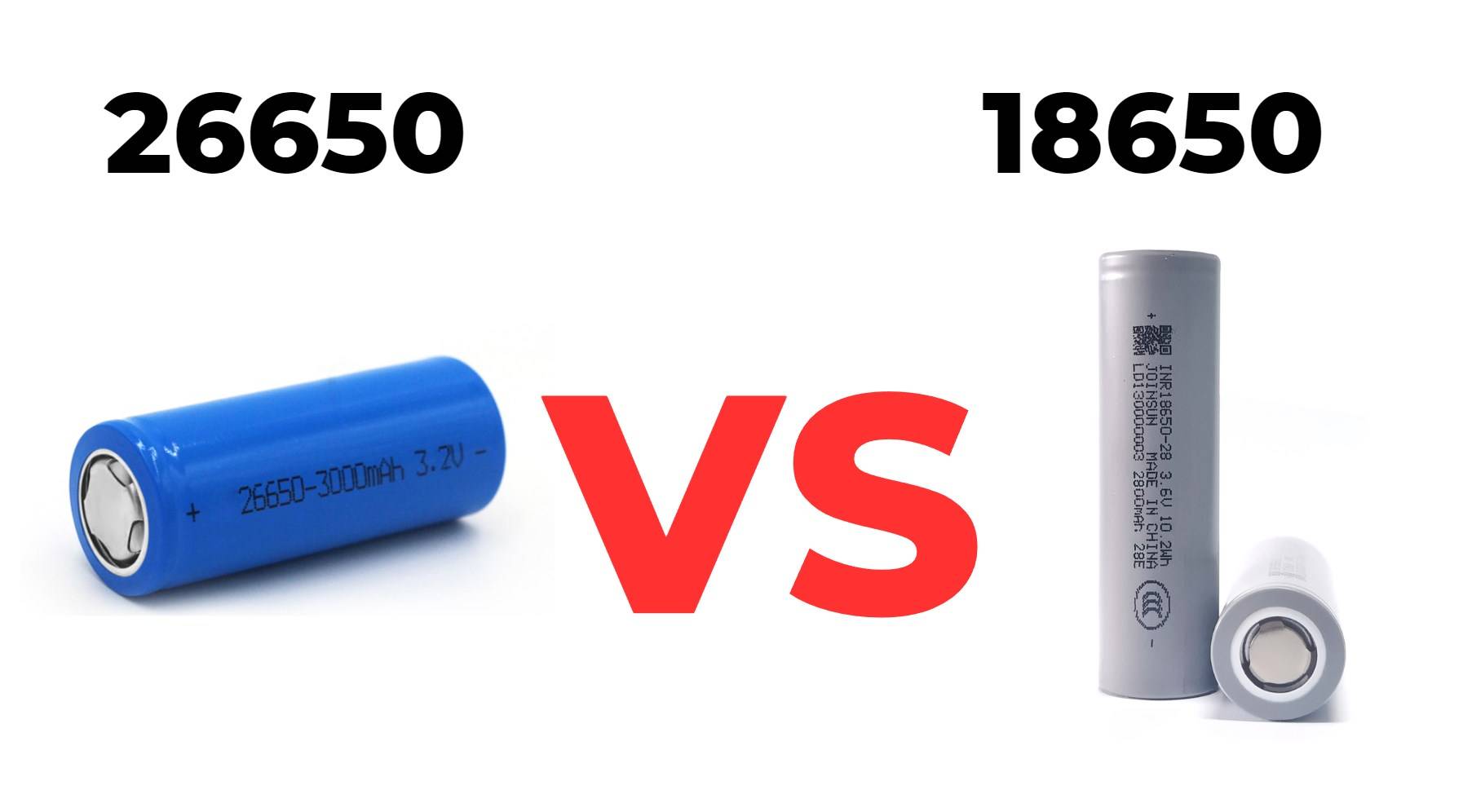 26650 vs 18650 batteries: Differences and which one to choose