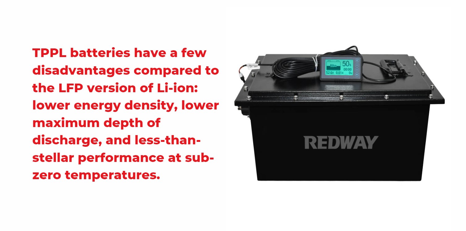 Higher Energy Density and Efficiency, tppl battery vs lfp battery