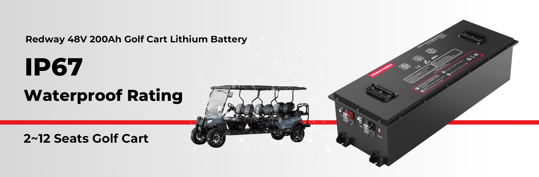 Is the battery suitable for outdoor use? 48V 200Ah LiFePO4 Golf Cart Battery IP67