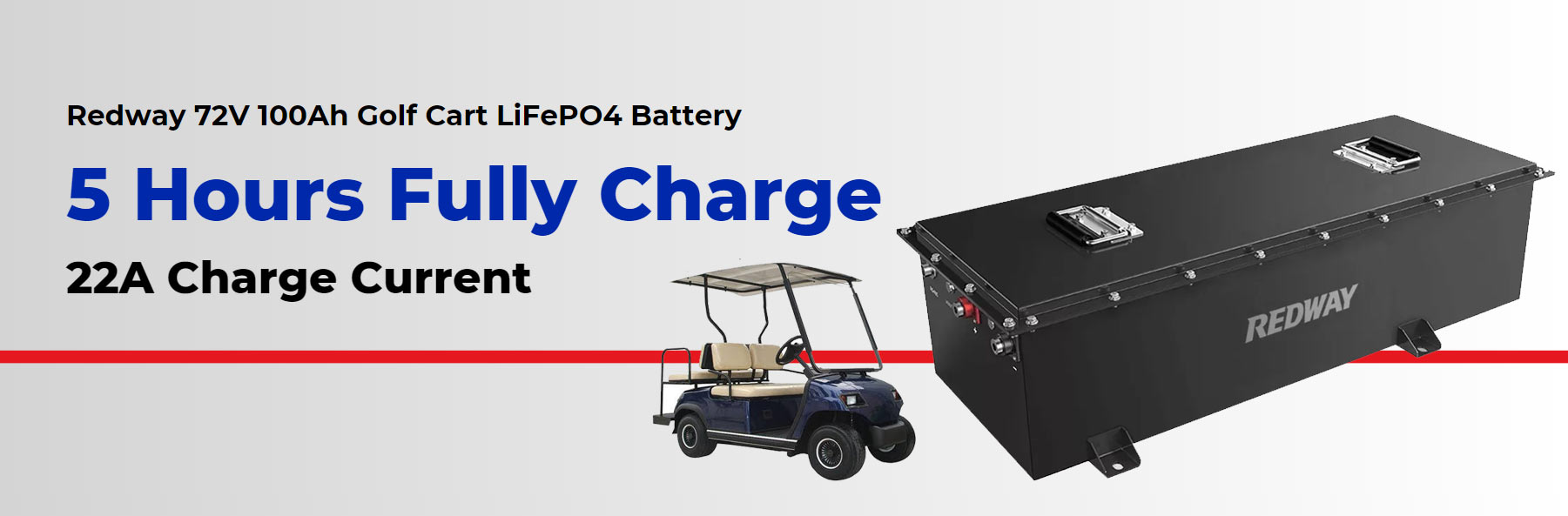 How long does it take to fully charge the battery? redway 72V 100Ah Lithium Golf Cart Battery