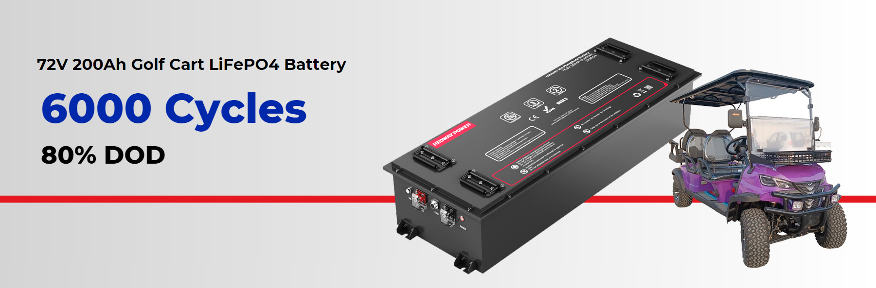 What is the expected lifespan of the 72V 200Ah LiFePO4 battery? redway 72V 200Ah LiFePO4 Golf Cart Battery