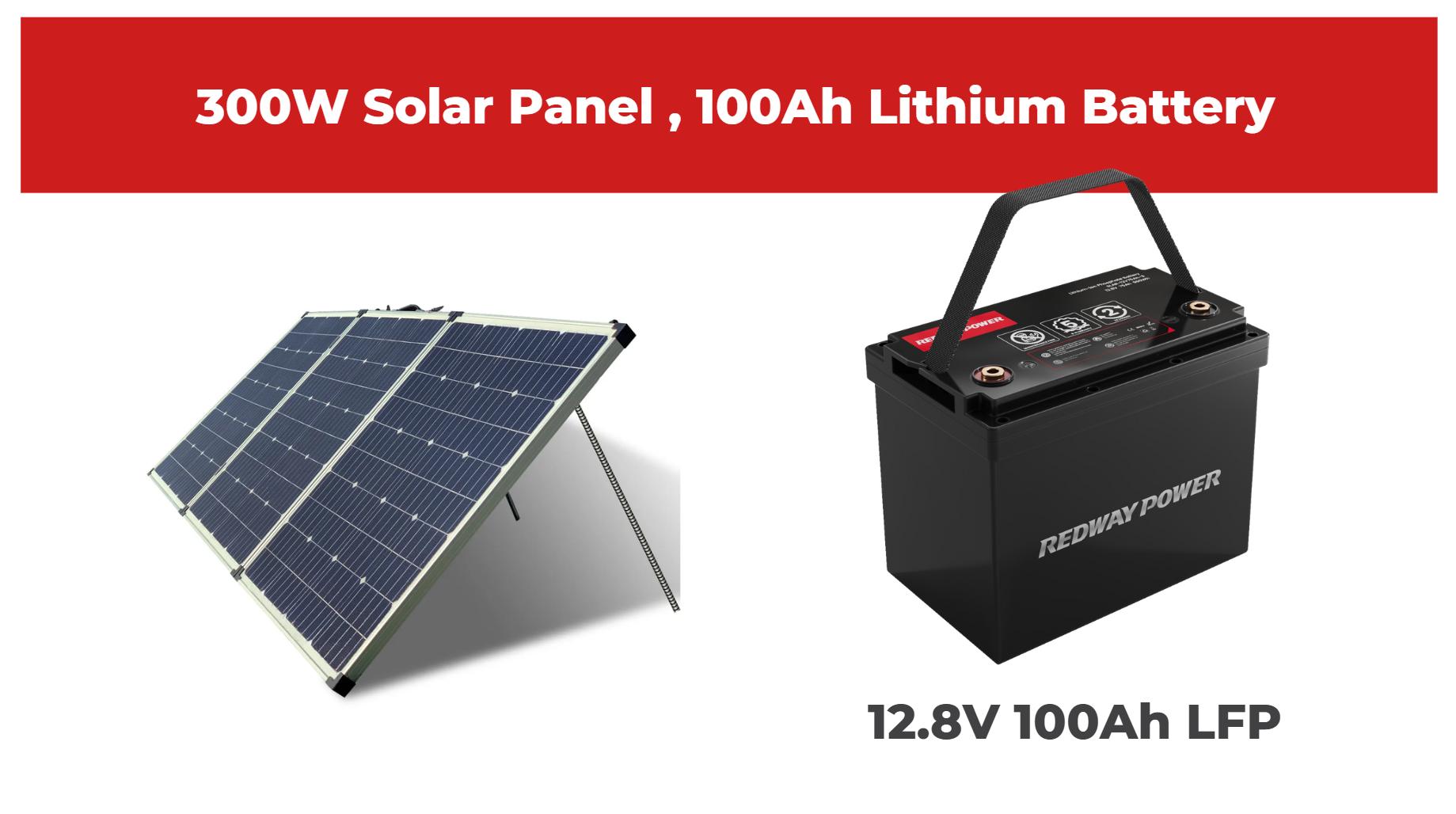 How Long for a 300W Solar Panel Take to Charge a 100Ah Lithium Battery?