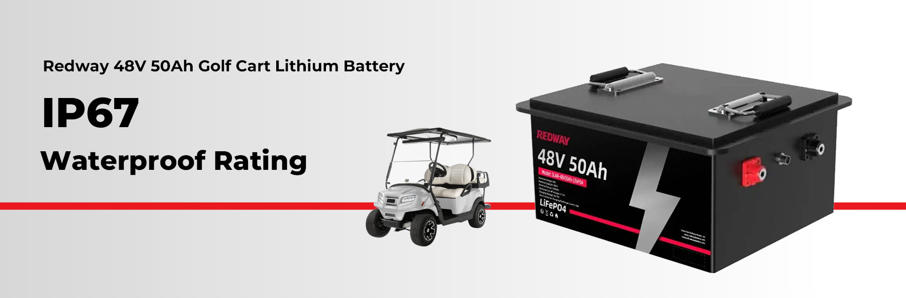 What is the IP rating of the battery? redway 48V 50Ah Lithium Golf Cart Battery ip67